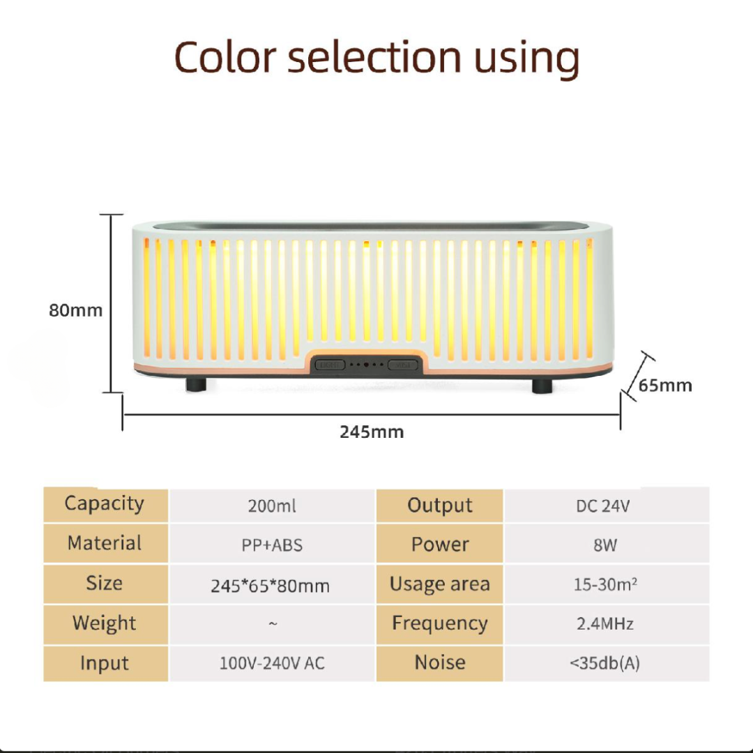 White Rounded Rectangle Ultrasonic Aroma Diffuser