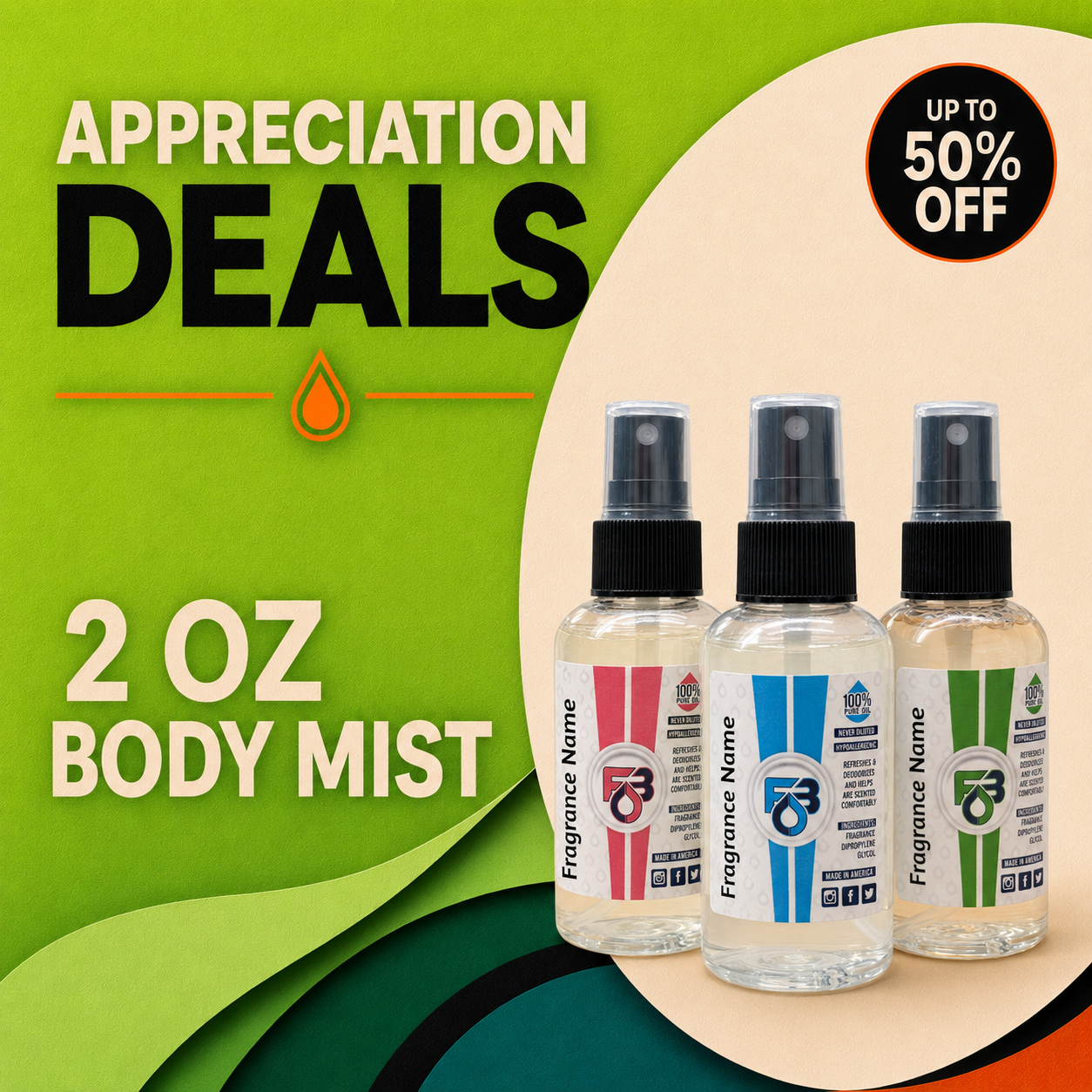 Appreciation Deals! 2oz Purse Splash / Body Mist (Water Based)