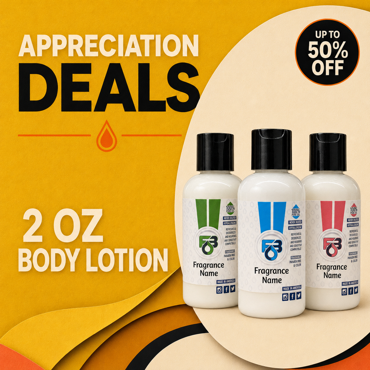 Appreciation Deals! 2oz Luxury Hand & Body Lotion