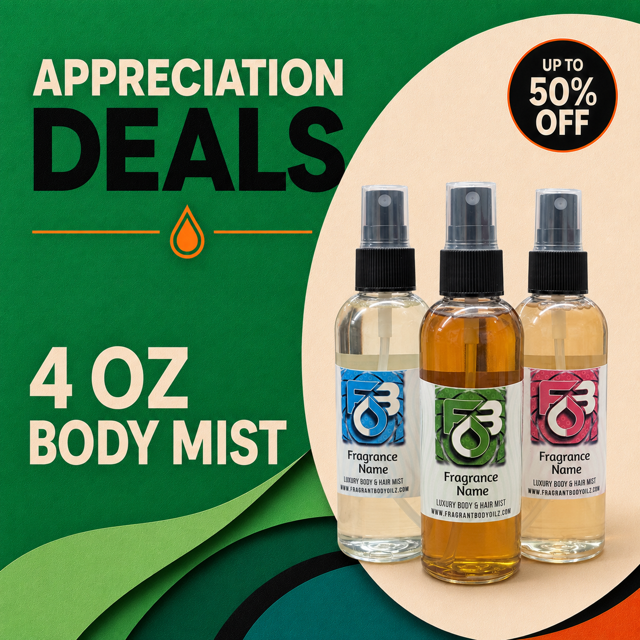 Appreciation Deals! 4oz Body Mist (Water Based)