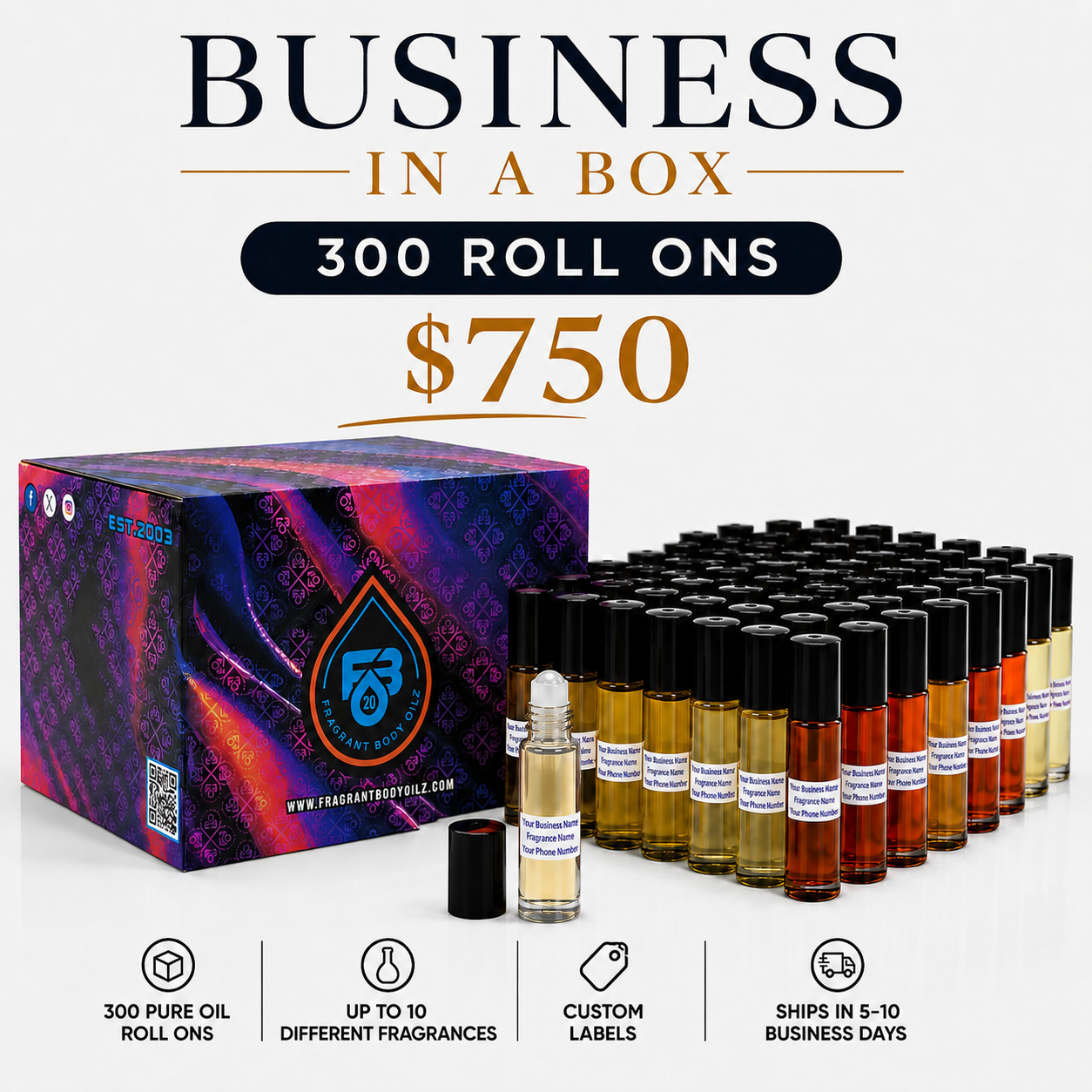 300 1/3oz Roll Ons - Wholesale Business In A Box