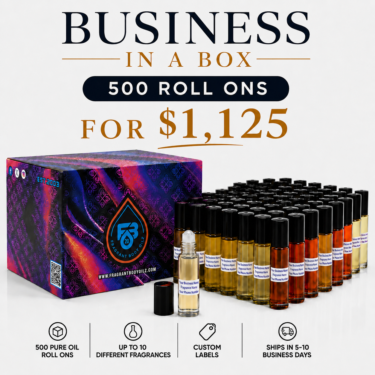 500 1/3oz Roll Ons - Wholesale Business In A Box
