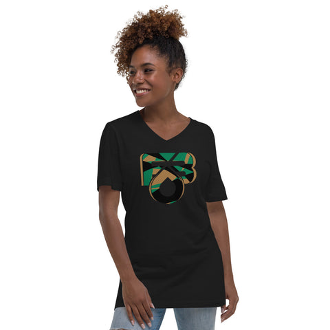 Buy black 19th Anniversary Women Camo  Short Sleeve V-Neck T-Shirt